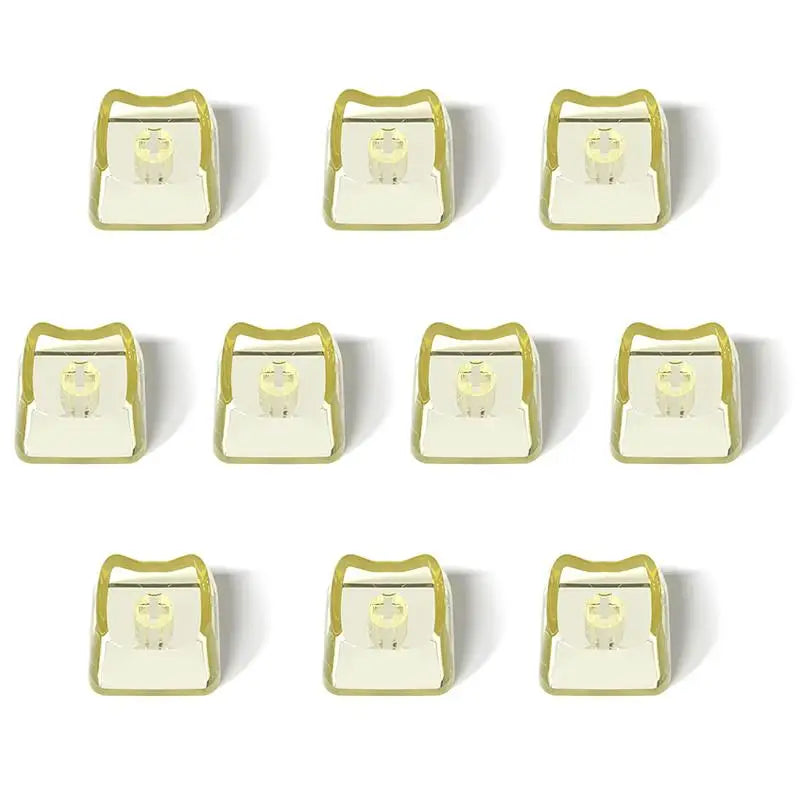 Cute Cat Shaped Transparent Keycaps 1U Blank MX Switch 10/20 PCS