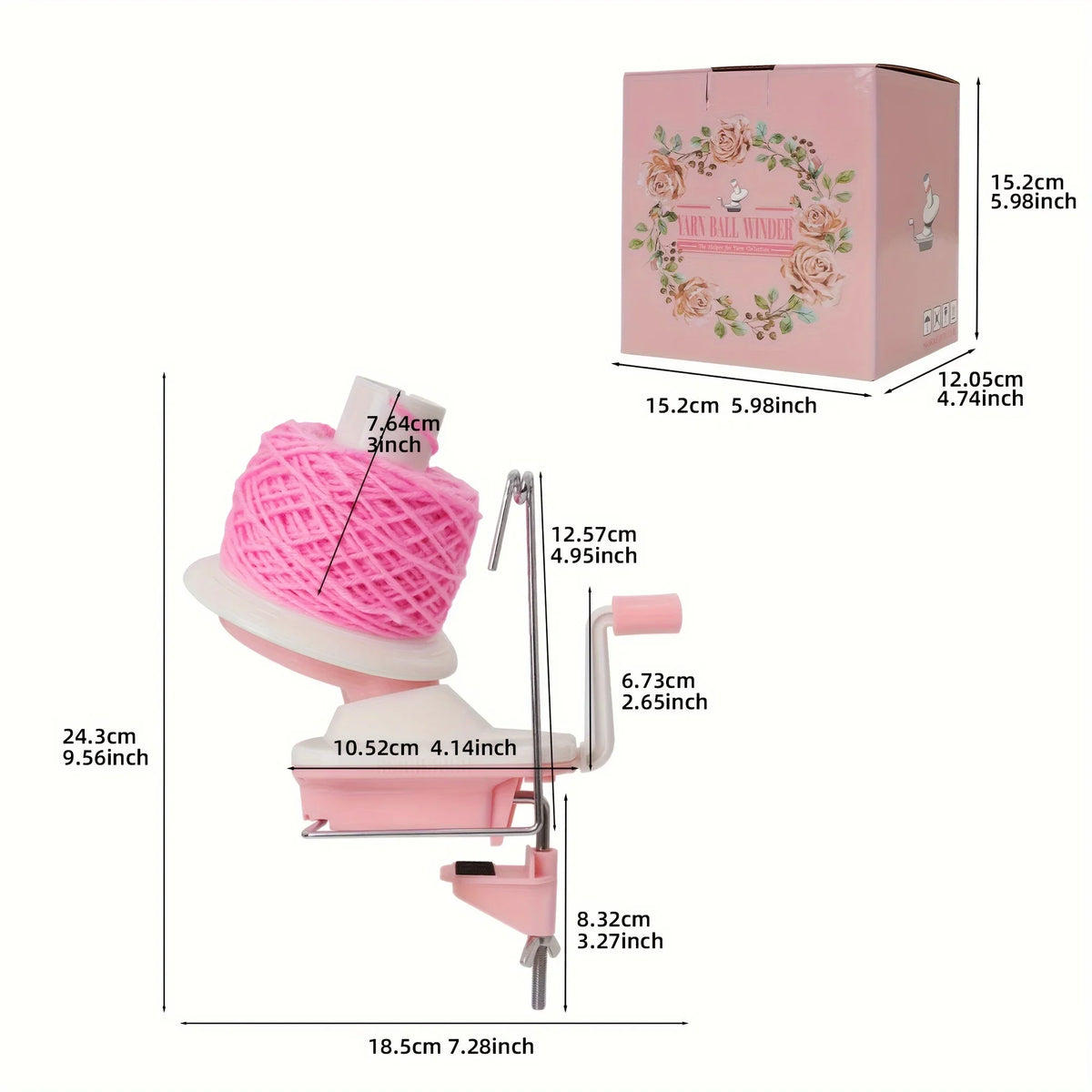 Hand Crank Yarn Ball Winder – Pink & Purple Knitting Tool
