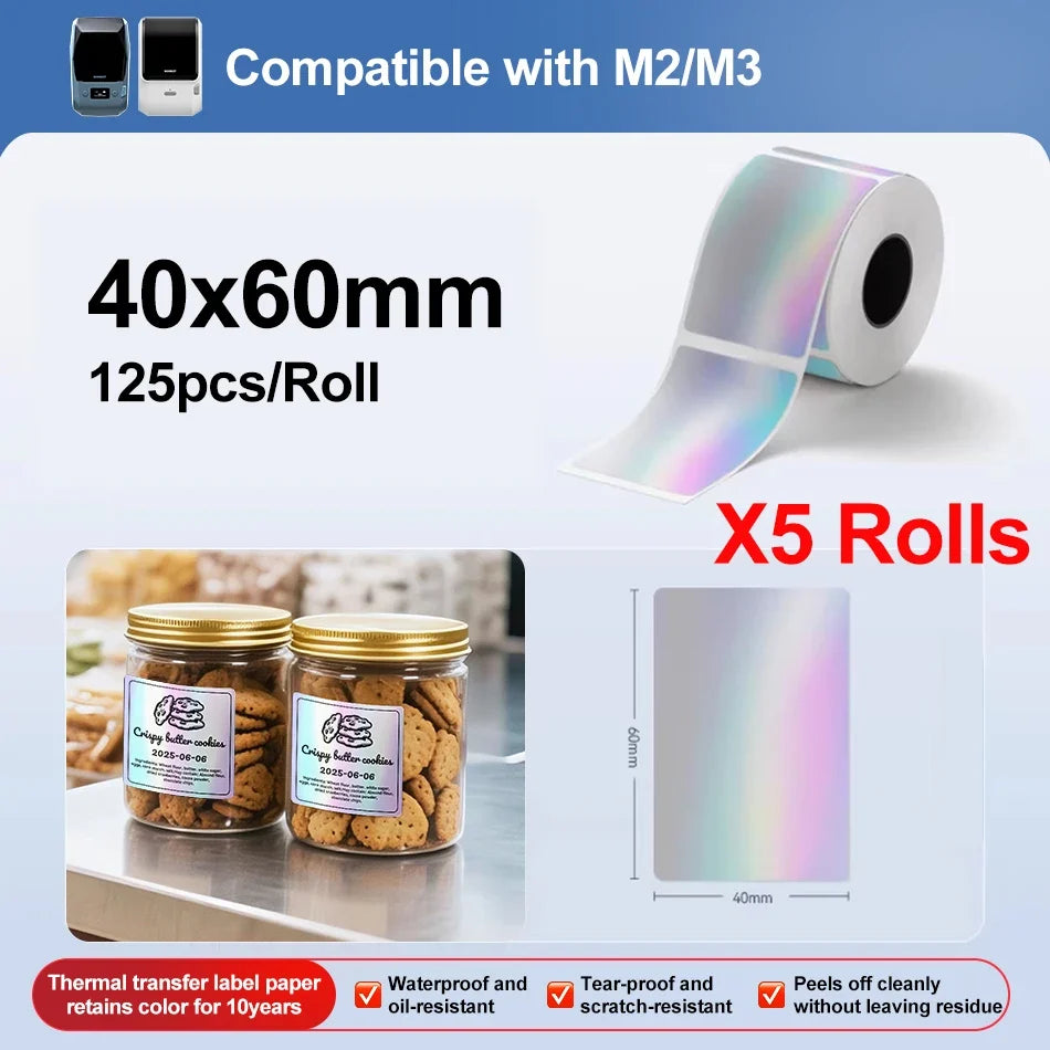 Niimbot M2/M3 Silver Laser Thermal Transfer Label Stickers