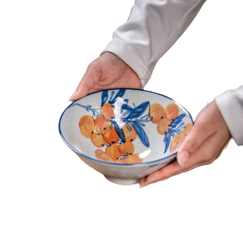 Jingdezhen Handmade Ceramic Bamboo Hat Bowl – Underglaze Color