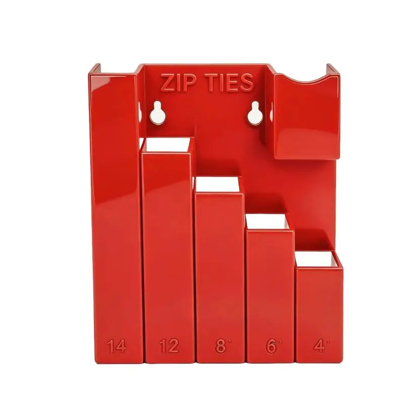 Wall Mount Zip Tie & Tool Organizer – 4/5-Slot Storage