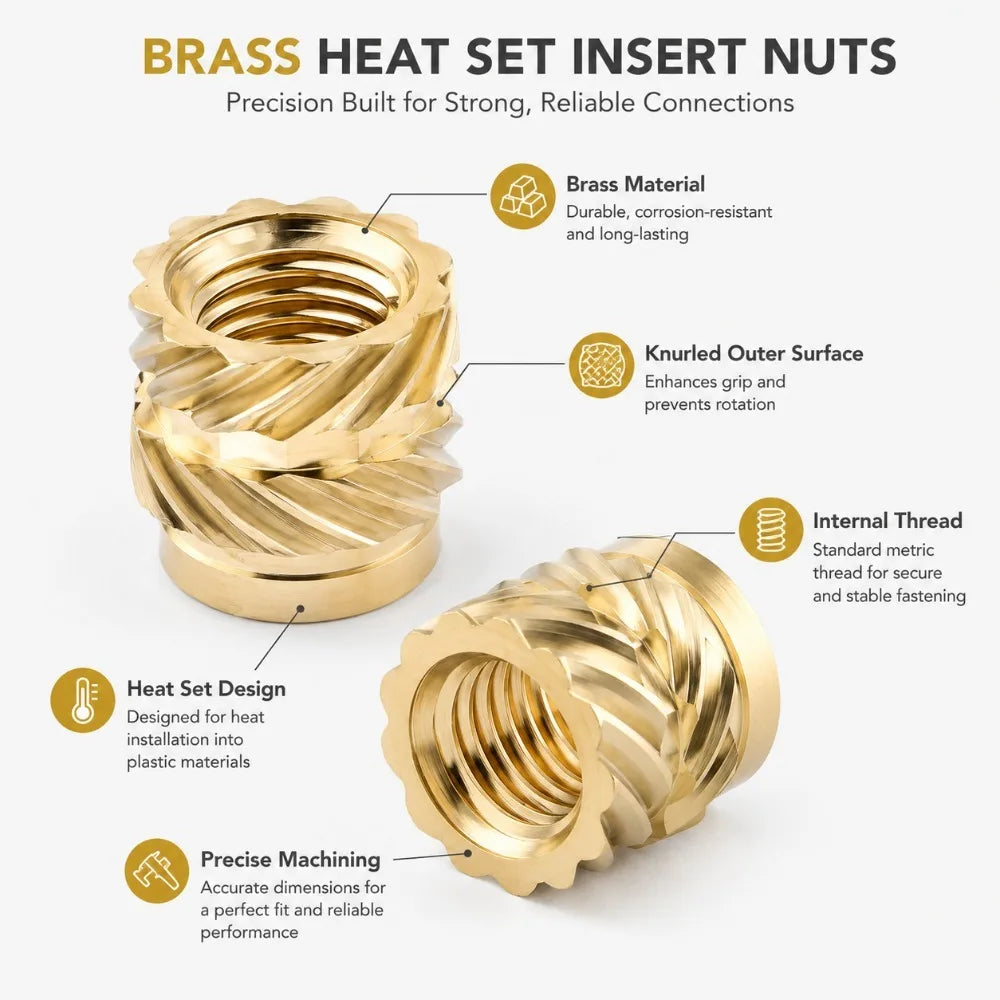M3 Brass Heat Set Insert Nuts 5×4mm for 3D Printing & DIY