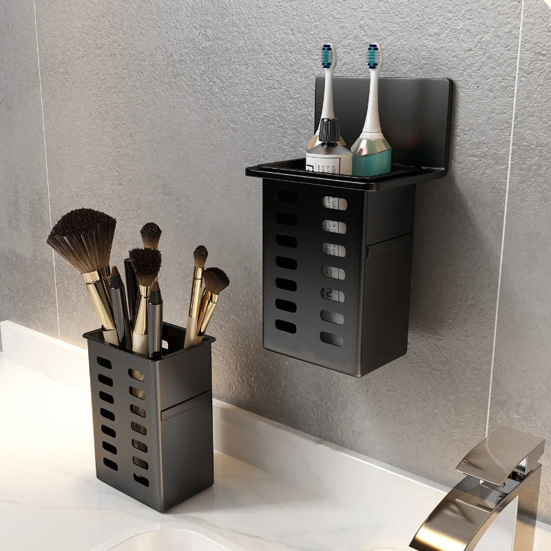 Wall-Mounted Toothbrush & Toothpaste Holder | No-Drill Rack