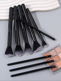 Nixie 9-Piece Black Makeup Brush Set – Blush & Contour