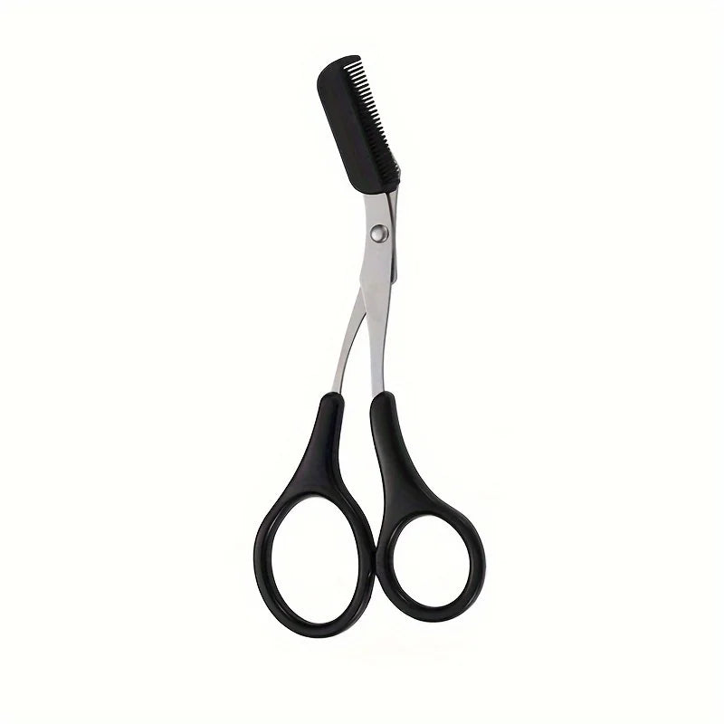Stainless Steel Eyebrow Scissors with Comb | Precision Grooming