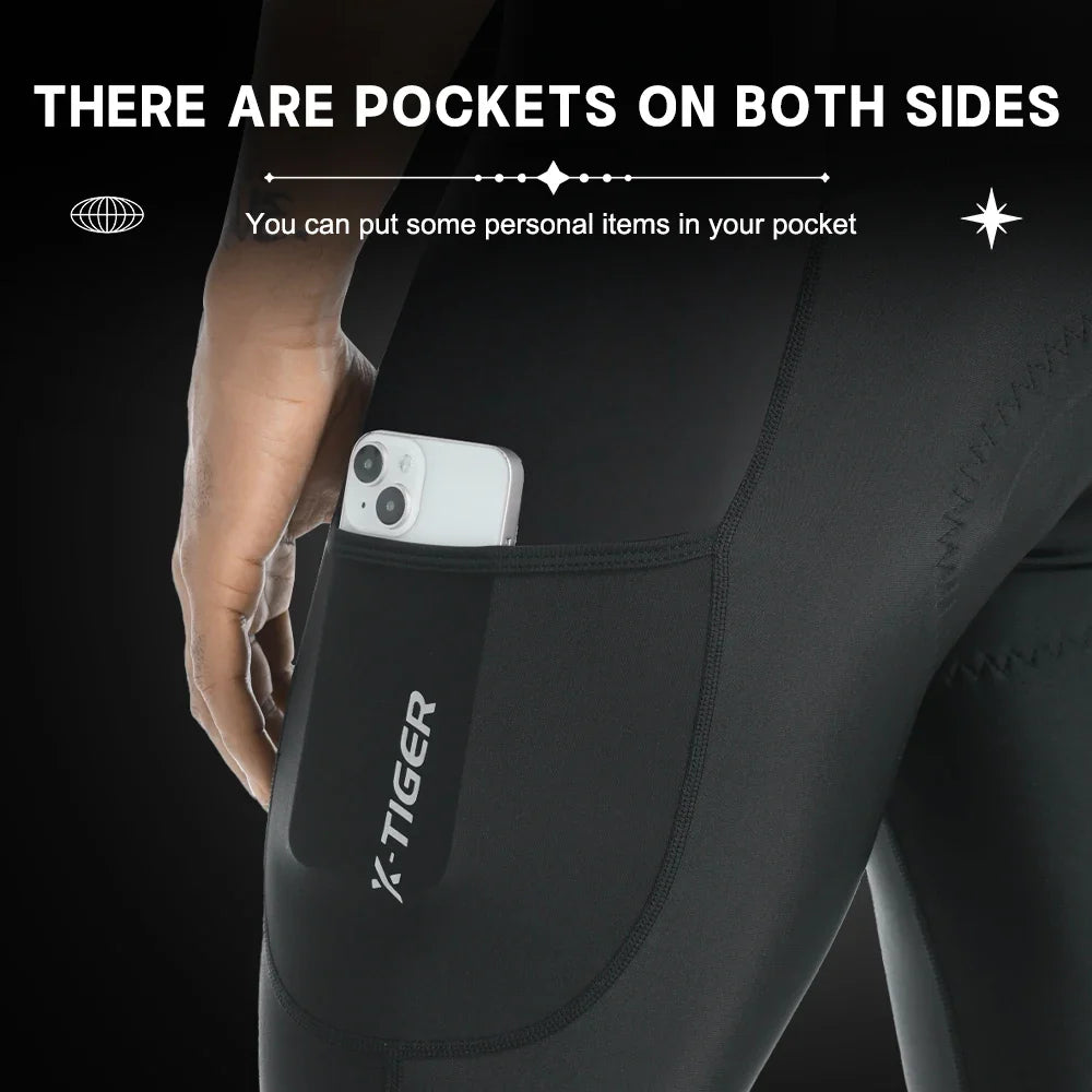X-TIGER Men's Thermal Cycling Bib Pants – 5D Gel Fleece