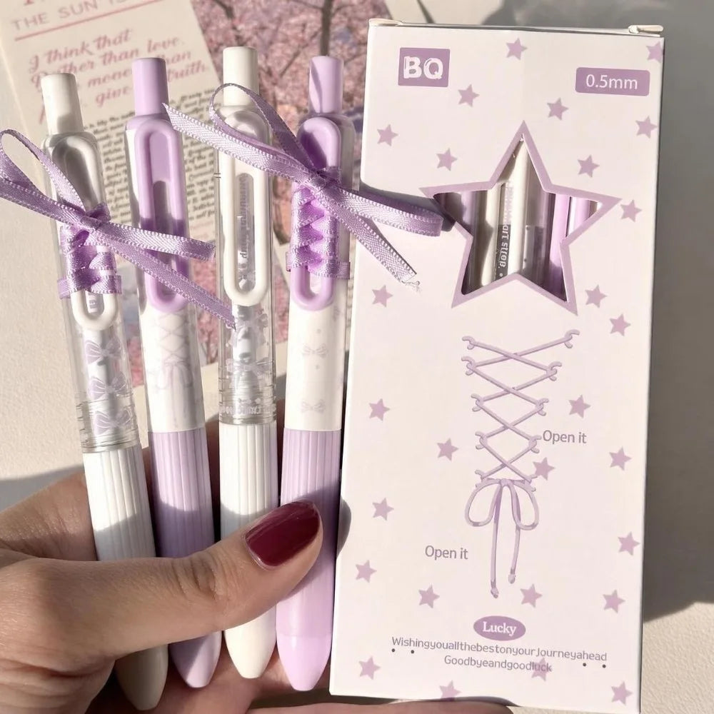 Sweet Ballet Gel Pens 4-Pack | 0.5mm Aesthetic Stationery Set
