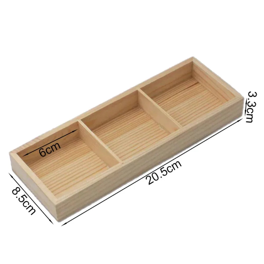 Multi-Grid Wood Succulent Tray & Desktop Organizer Holder