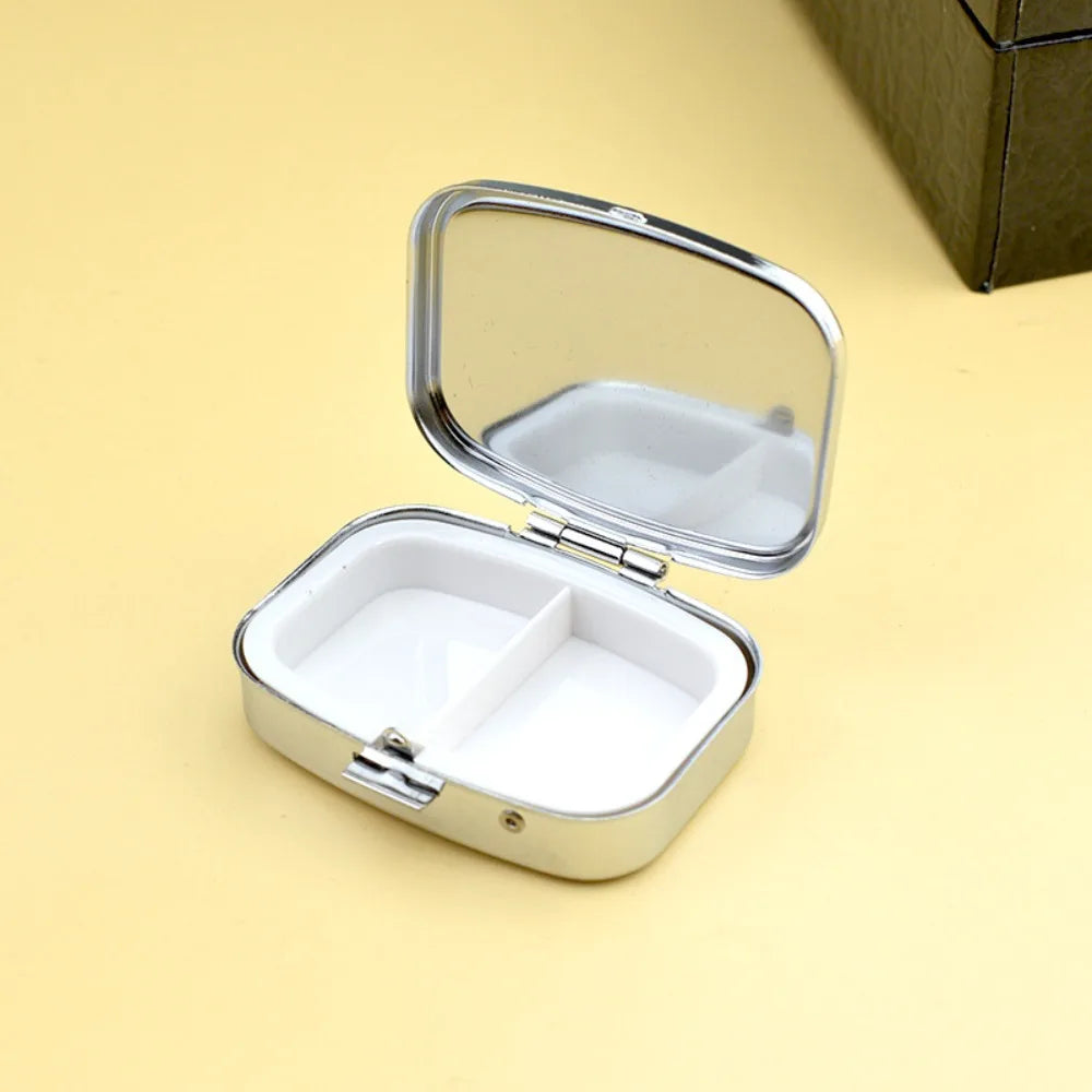 Portable Round Metal Pill Organizer – Compact Travel Case