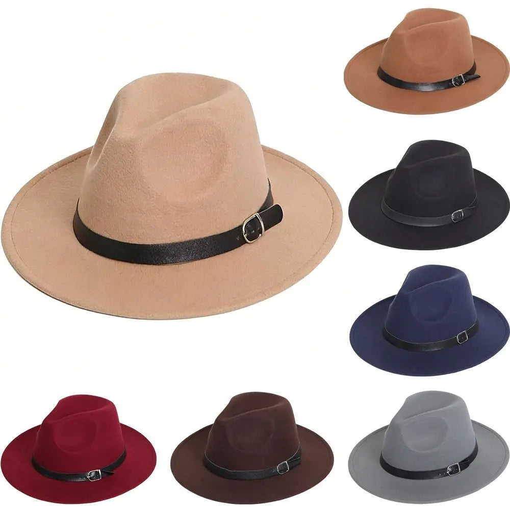 Wide Brim Felt Fedora Hat – Jazz Cap for Dance & Party