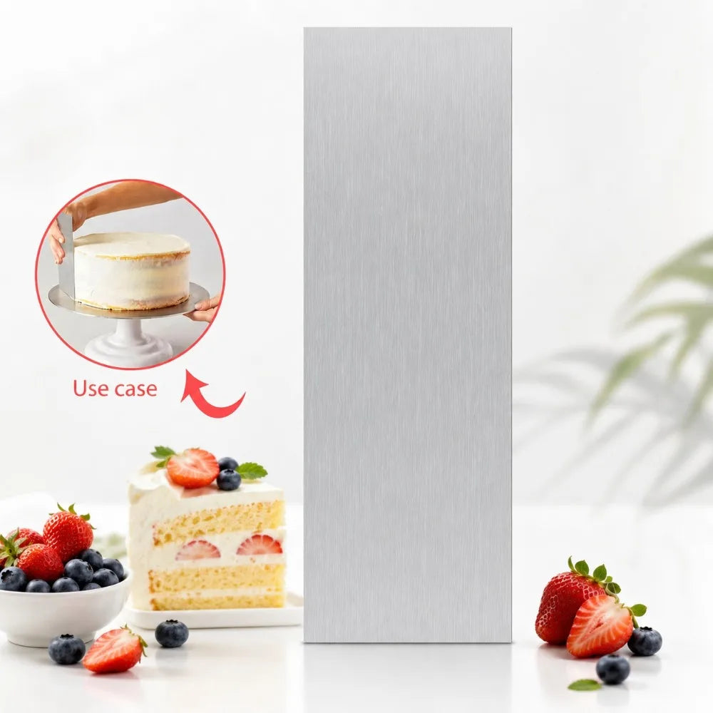 Stainless Steel Cake Scraper & Pastry Comb Smoother Tool