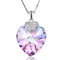 Women's Heart CZ Crystal Pendant Necklace – Bridal Wedding Gift