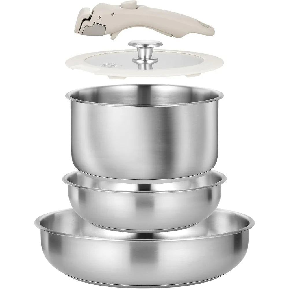 KOCH SYSTEME CS 7-Piece SS Cookware Set – Detachable Handle