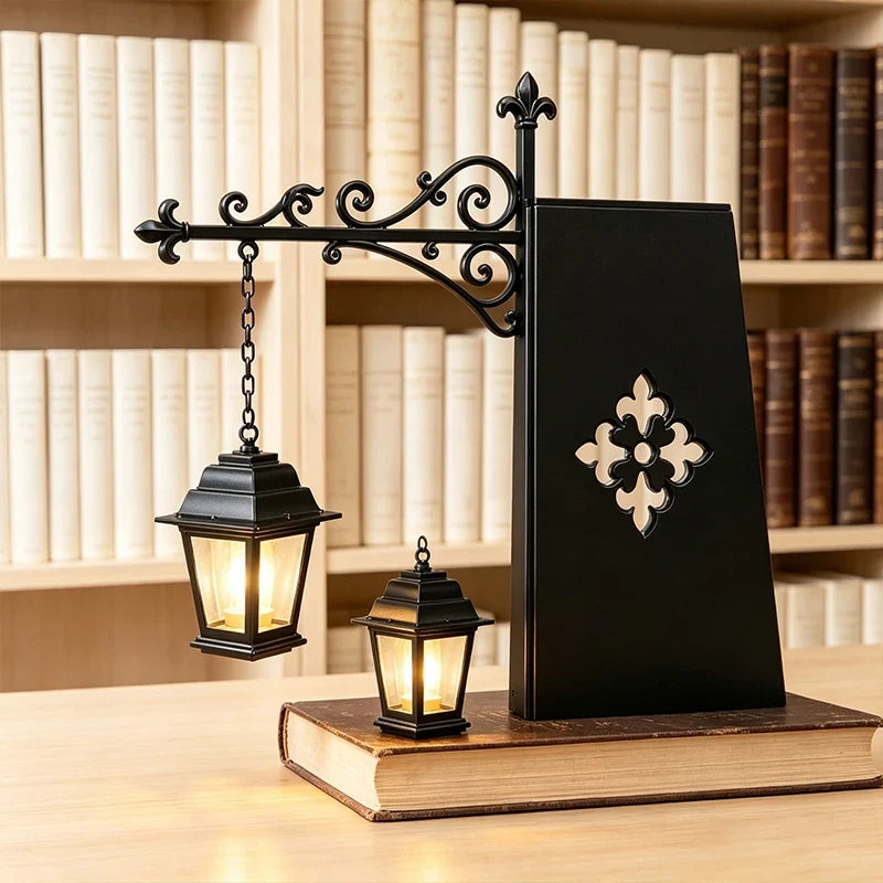 Mini Library Lantern LED Bookshelf Lamp – Book Nook Decor 2pk