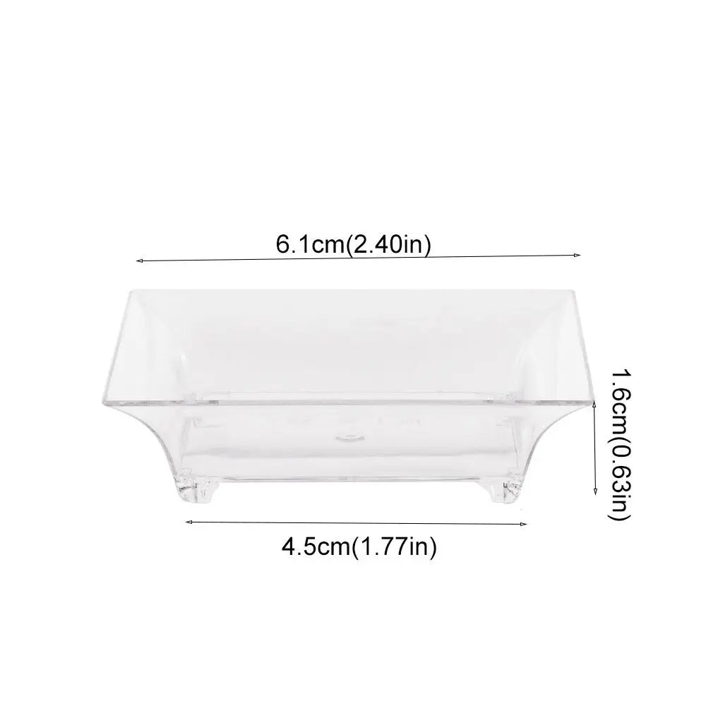 50pcs Clear Disposable Mini Square Dessert Trays & Serving Cups
