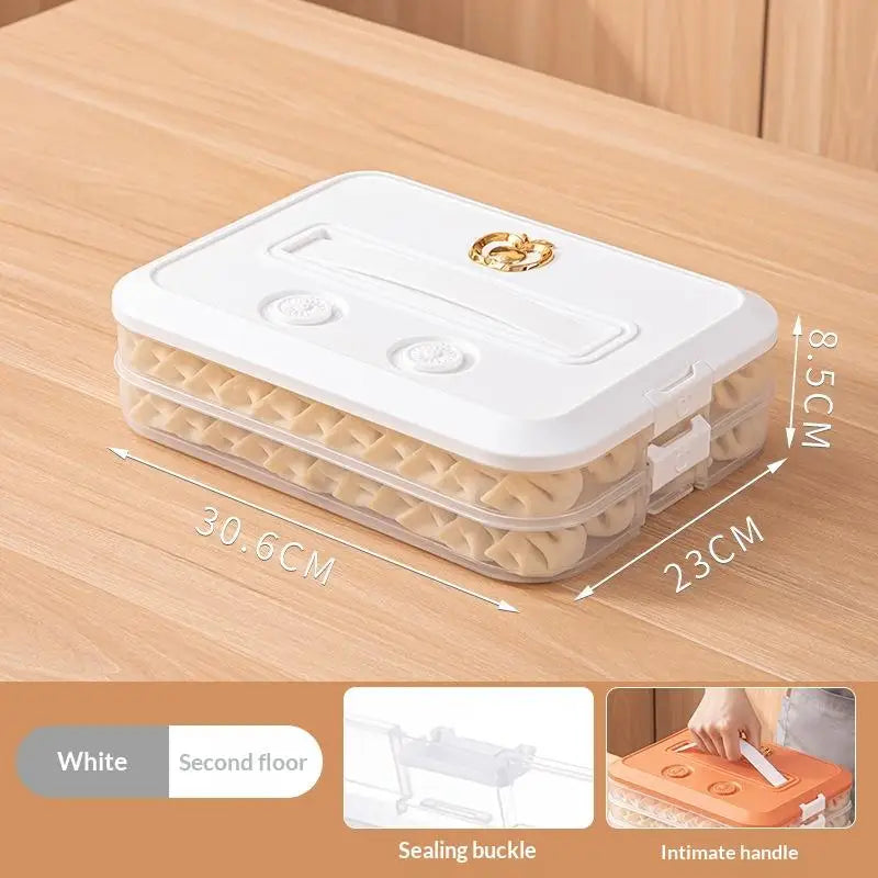 Stackable Dumpling Storage Containers with Airtight Lids 1-4 Layers