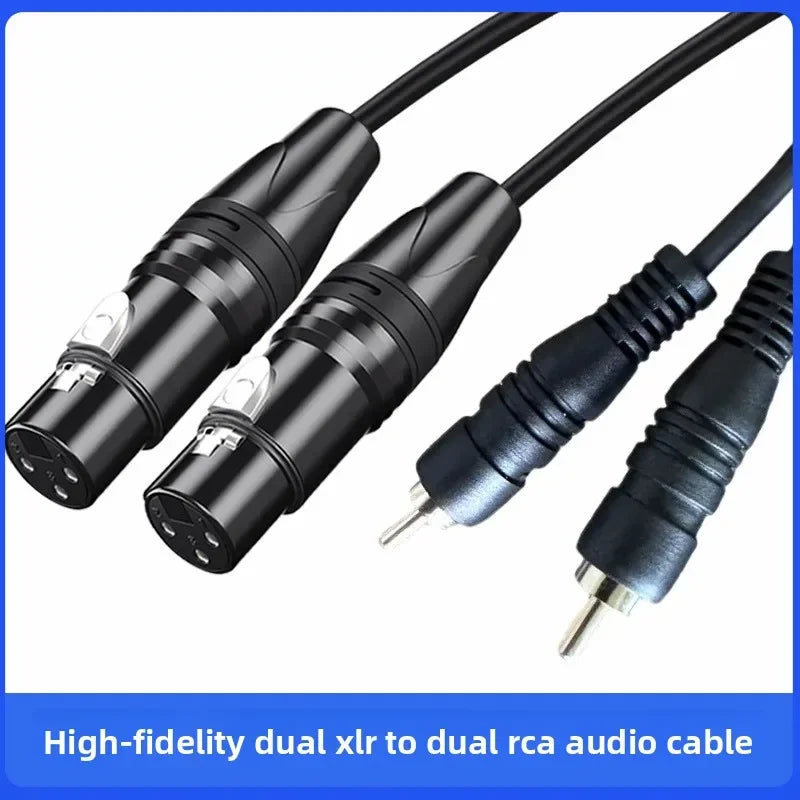 Dual XLR Female to Dual RCA Male Audio Cable | Mixer & Amp
