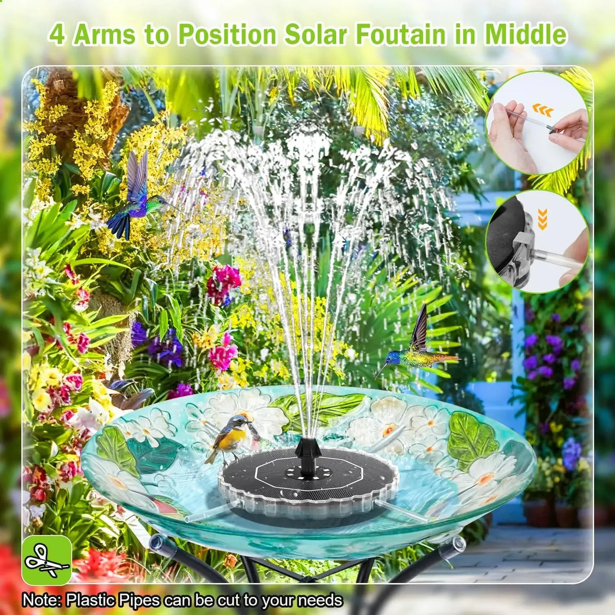 Solar Floating Fountain Pump – Garden Pond Bird Bath Décor