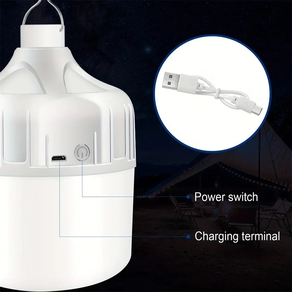 USB Rechargeable LED Camping Bulb | Portable Hanging Tent Light