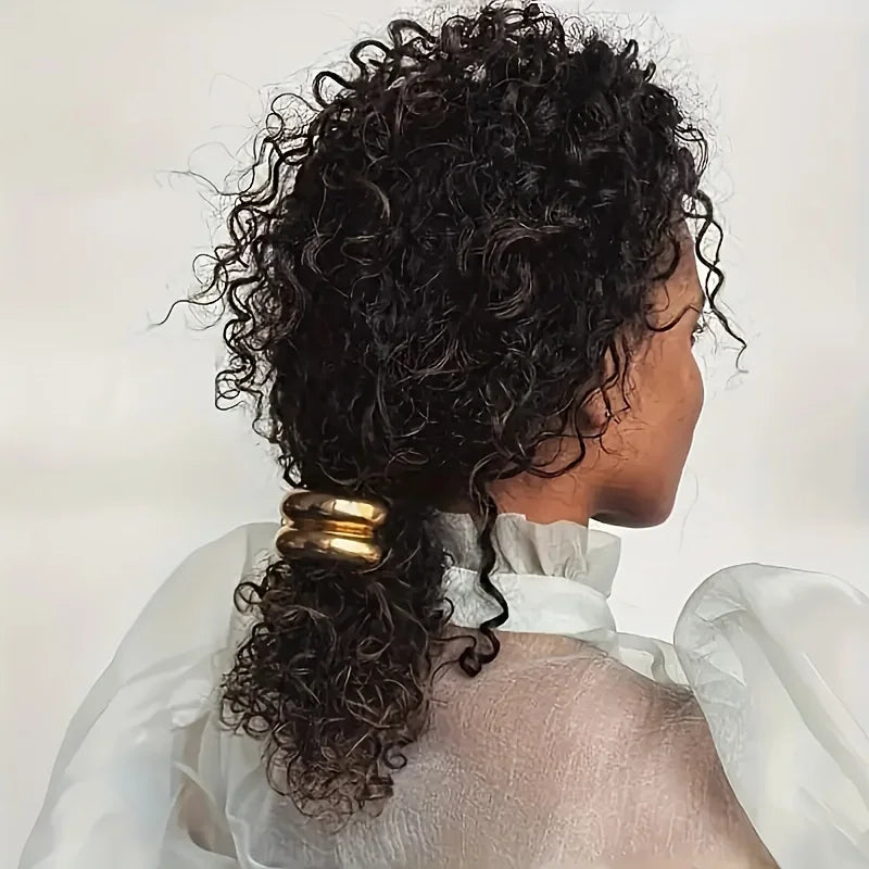 Geometric Metal Hair Rope Scrunchie – Elegant & Gentle Hold