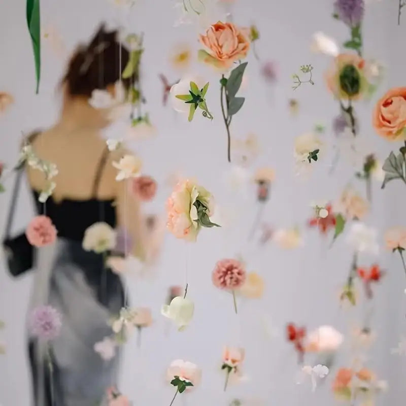 DIY Floating Flower Door Curtain Kit – 20 Artificial Flowers