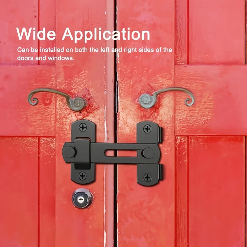 Stainless Steel Barn Lock 180° Flip Latch with 2 Keys – Garage & Bath