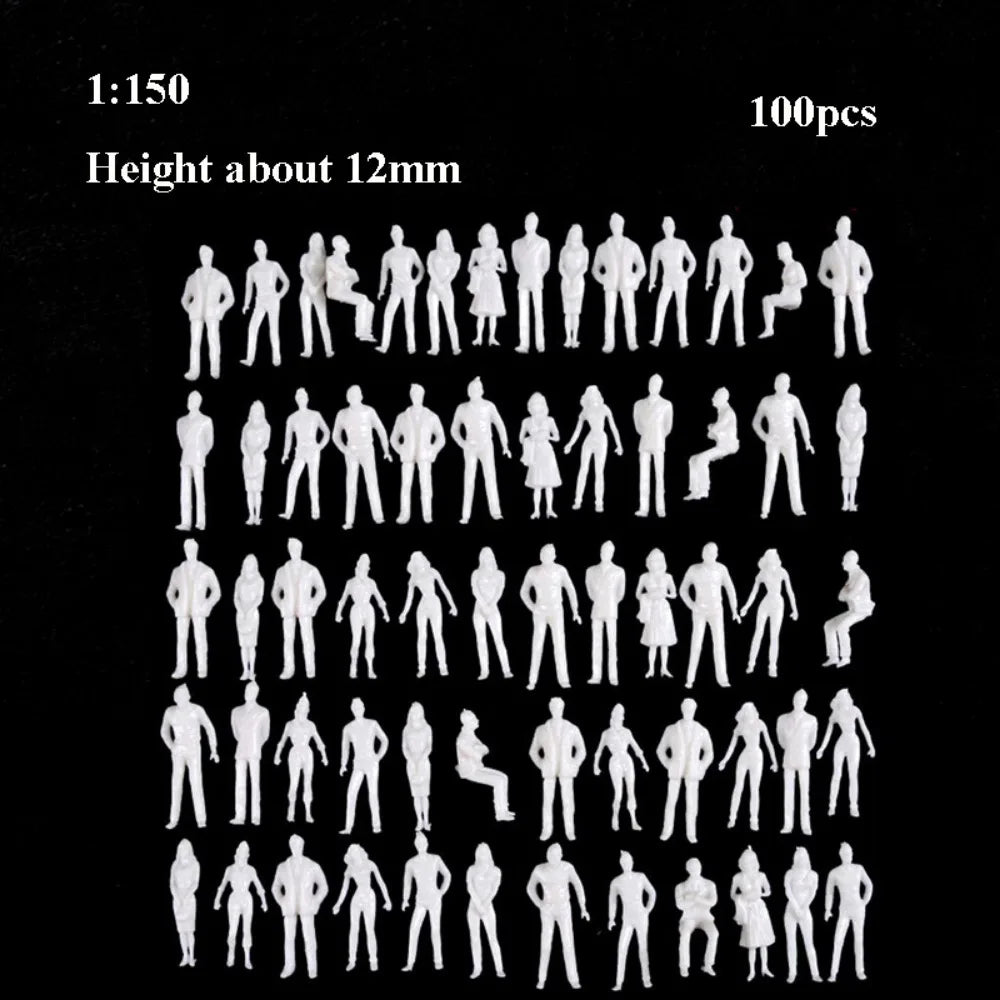 Miniature Scale Model People Figures White Plastic 10/100pcs