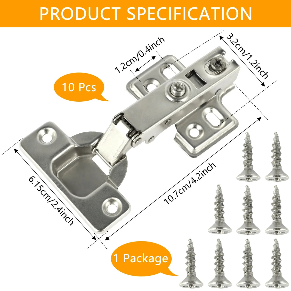 Soft Close Cabinet Hinges Hydraulic Concealed 10/20Pcs + Screws