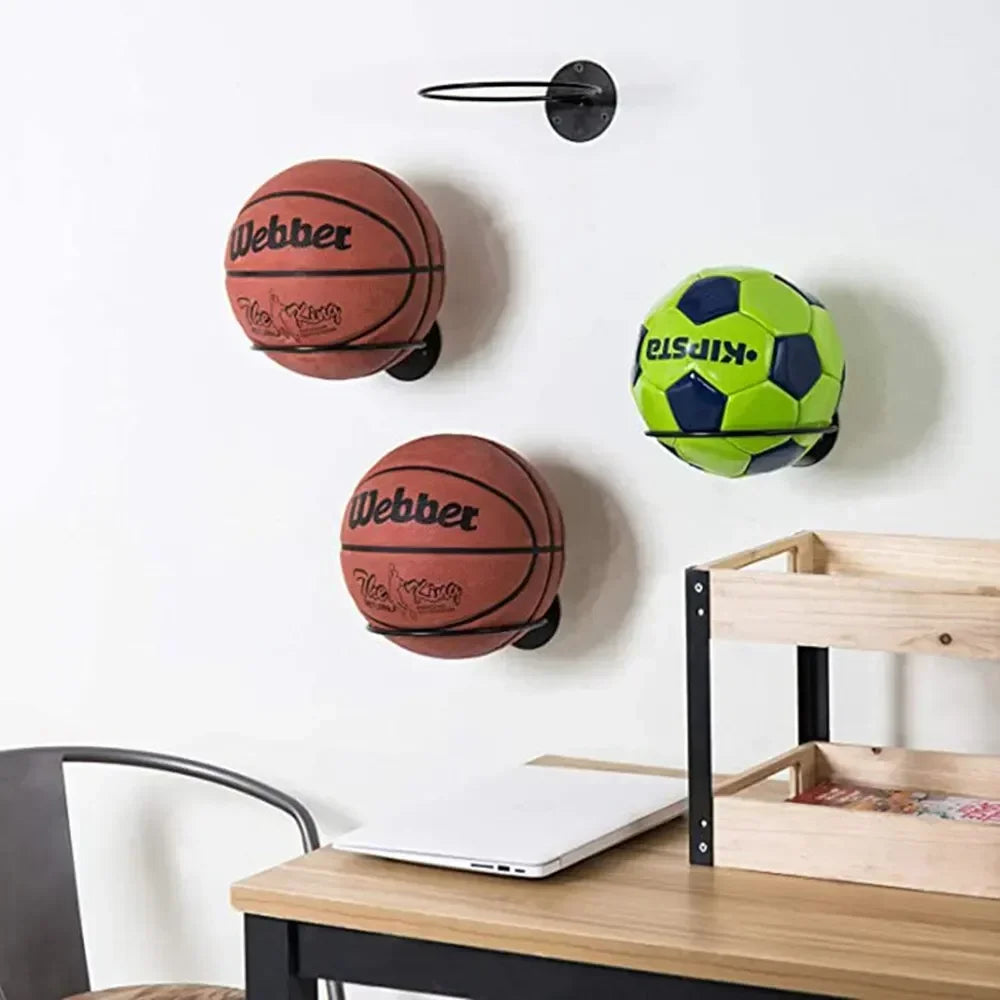 Wall Mounted Sports Ball Storage Rack – Iron Frame Holder