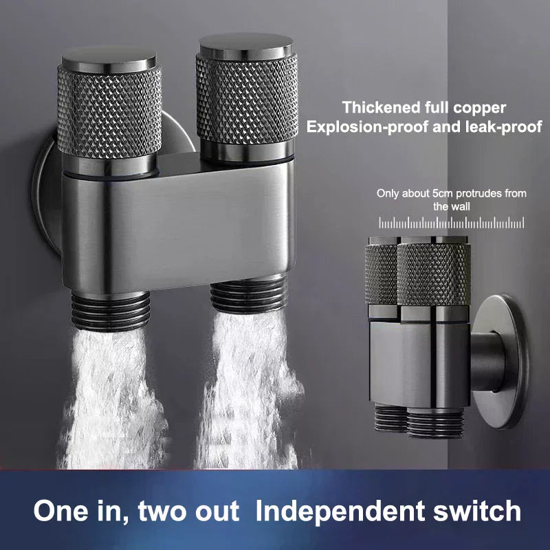 Stainless Steel 1-Inlet 2-Outlet Water Diverter Corner Valve