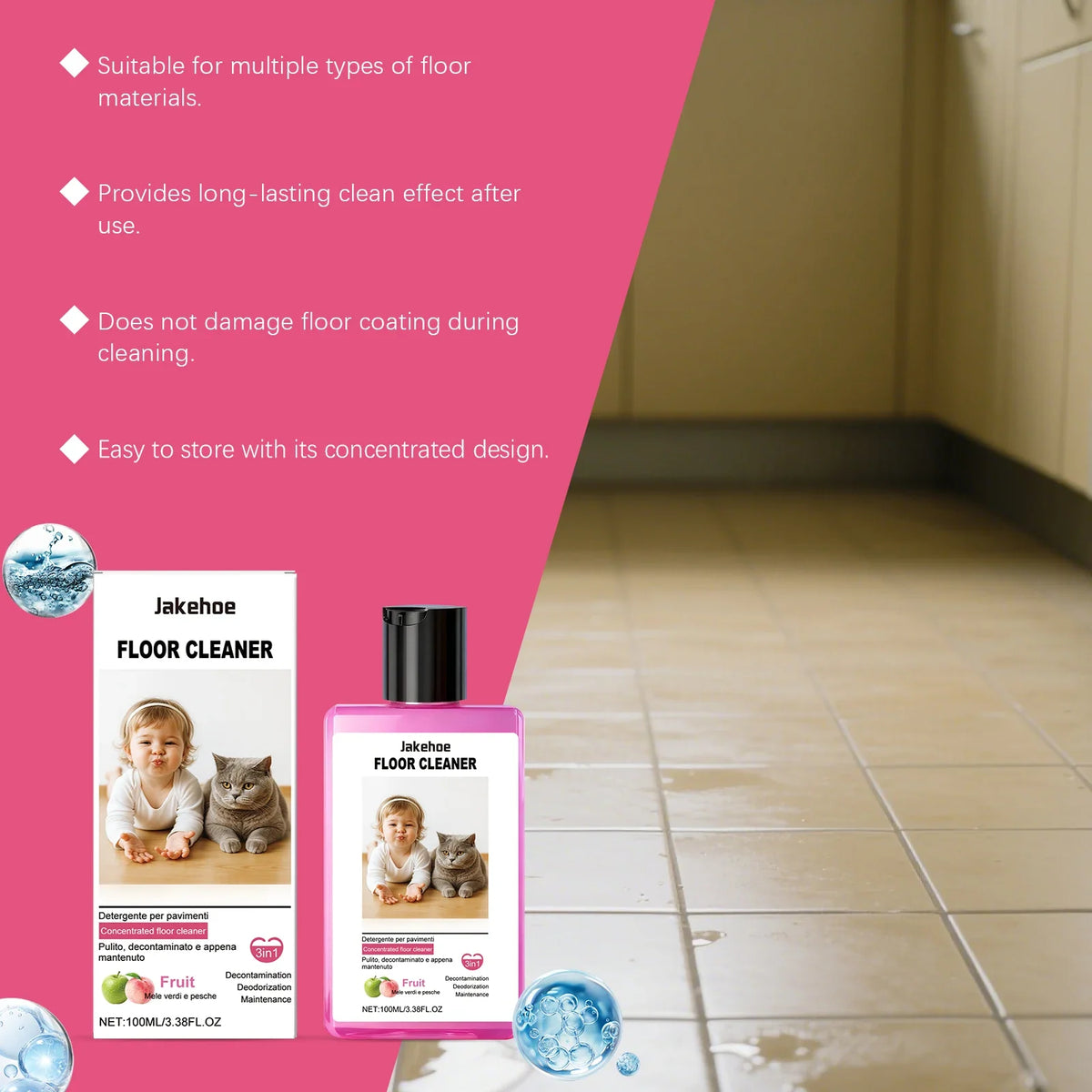 JAKEHOE Concentrated Floor Cleaner – Degreasing, Streak-Free