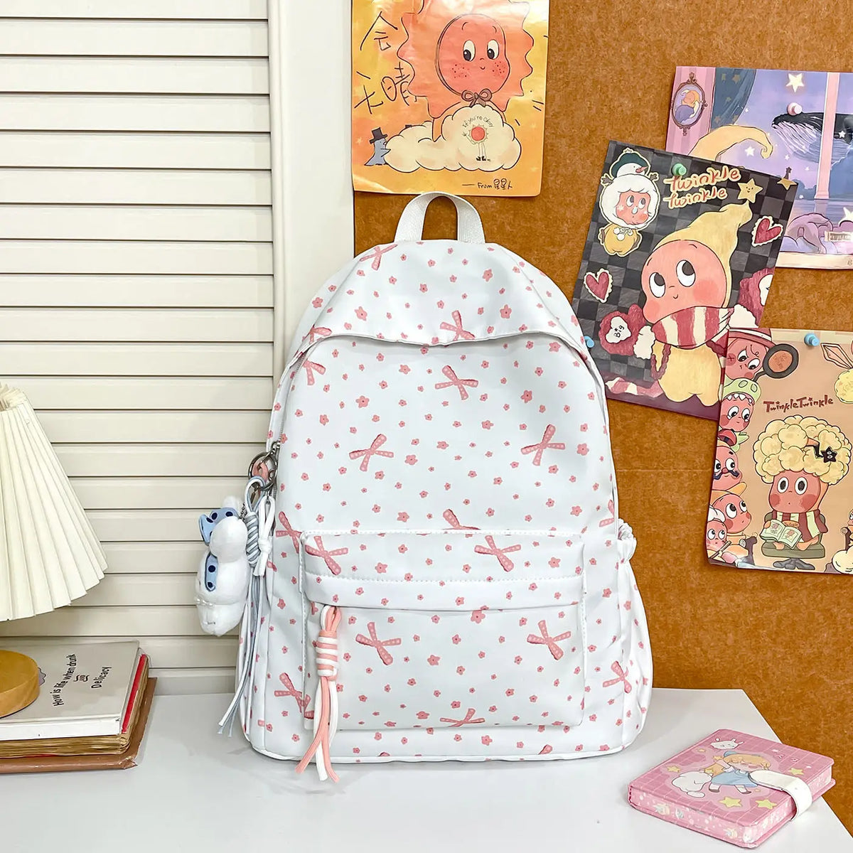 Korean Floral School Backpack – Lightweight Girls Bag