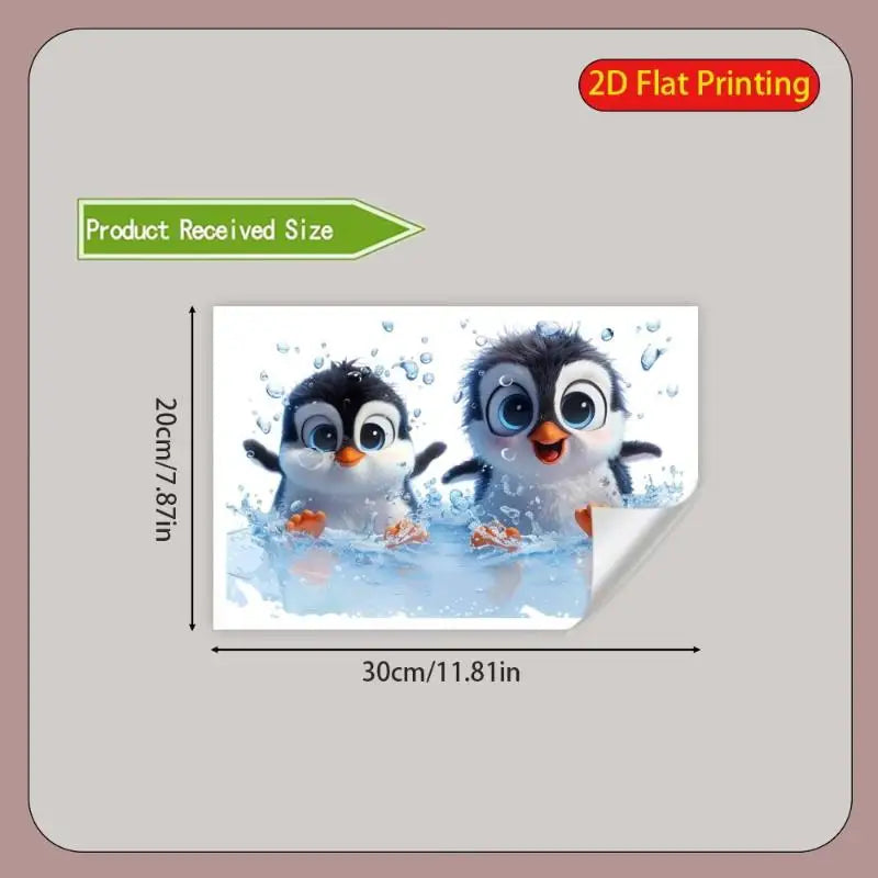 Penguin Toilet Lid Sticker – Waterproof Self-Adhesive PVC Decal