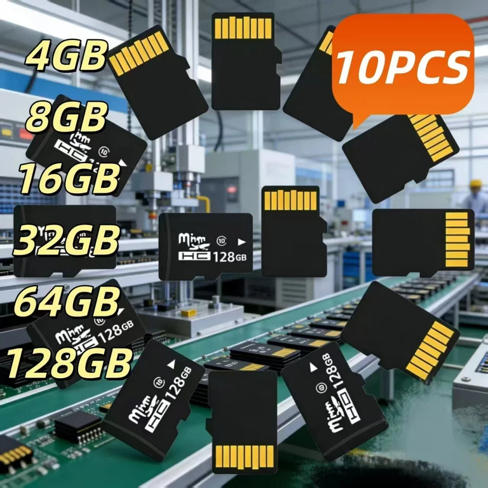 10PCS Class 10 Micro SD TF Flash Memory Cards 2GB–256GB