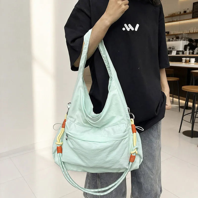Women's Large Nylon Crossbody Shoulder Bag – Lightweight Travel