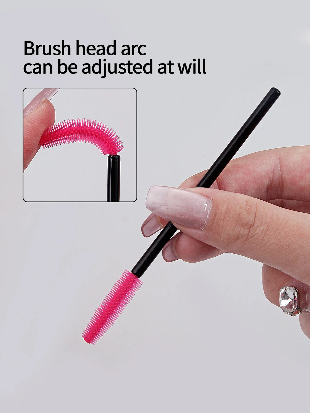 50PCS Silicone Mascara Brush Set – Eyelash Comb & Eyebrow Wand