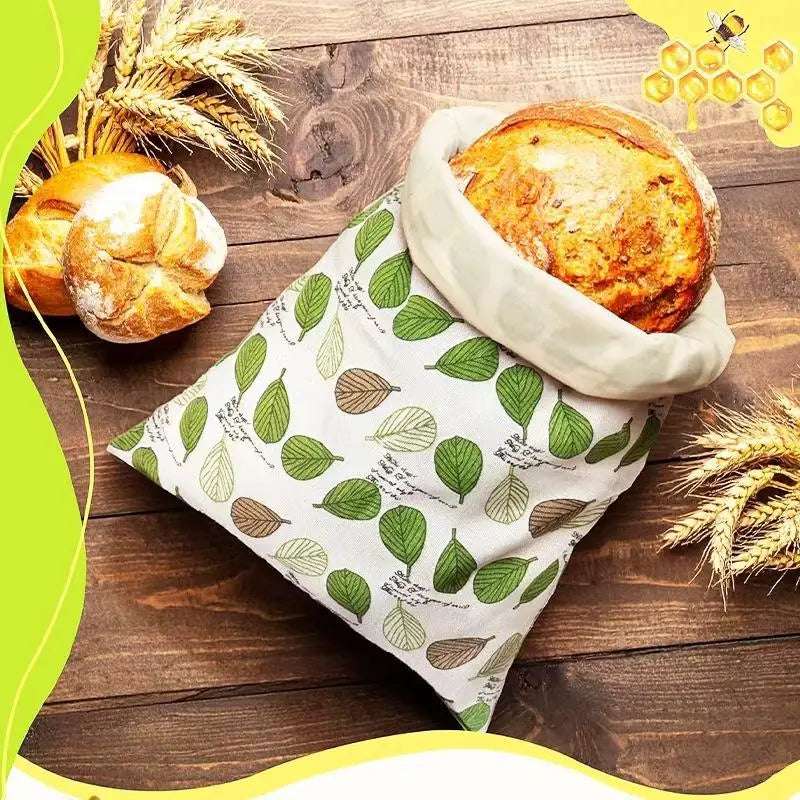 Reusable Beeswax Bread Bag – Eco Linen Food Storage Pouch