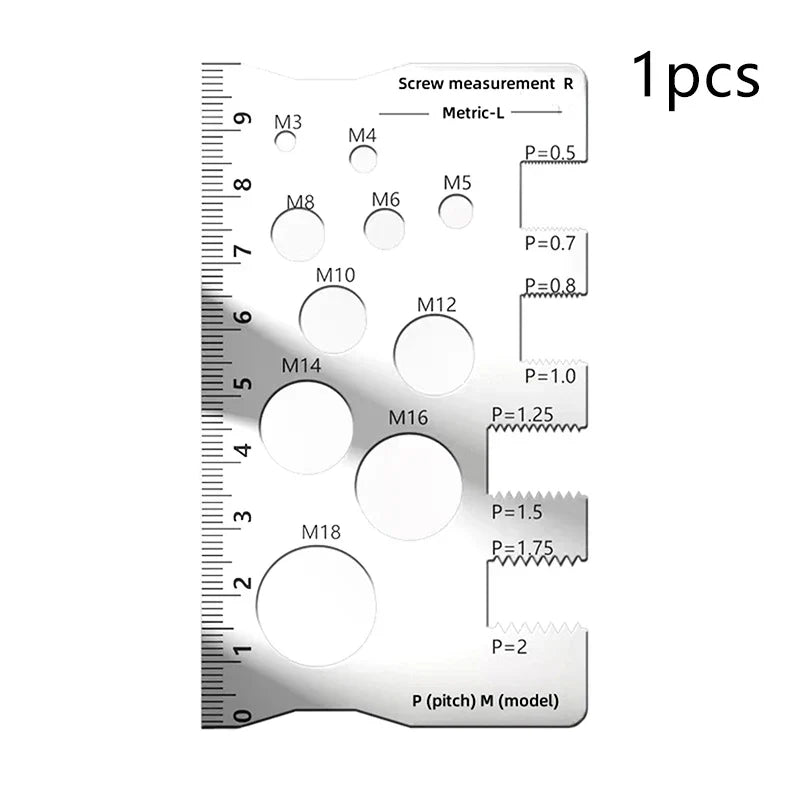 Stainless Steel Thread Gauge – Bolt Nut Screw Measurement Tool