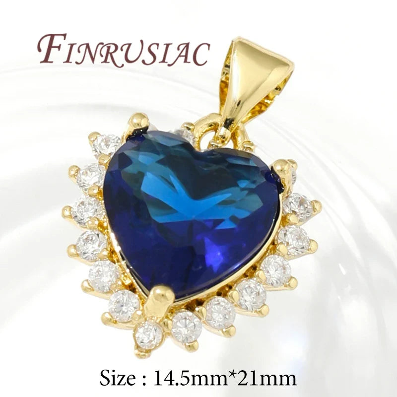 18K Gold Plated Zircon Charms – Sun Heart Star Pendants DIY