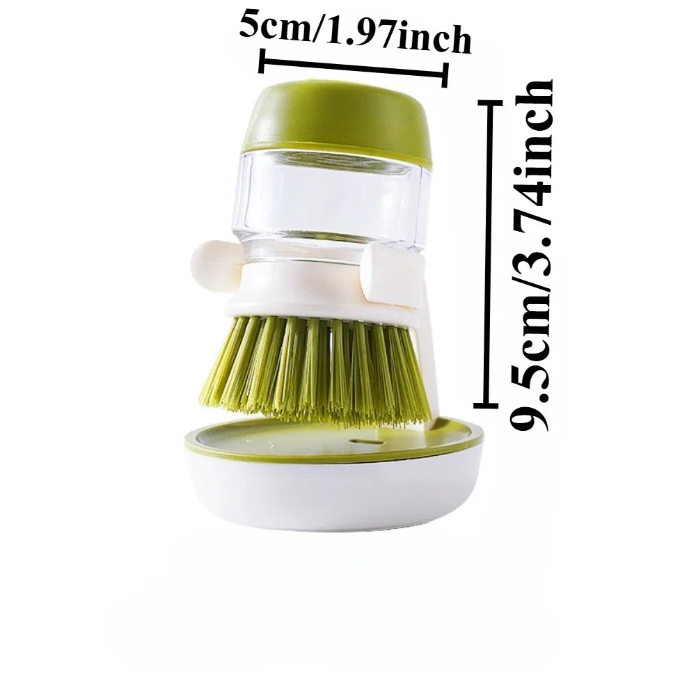 Soap Dispensing Dish Brush – Kitchen Pot Scrubber