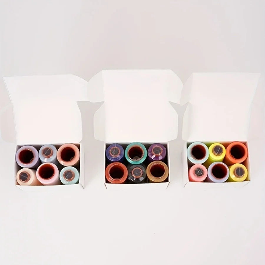 6-Color Polyester Sewing Thread Set – 800 Yards per Spool