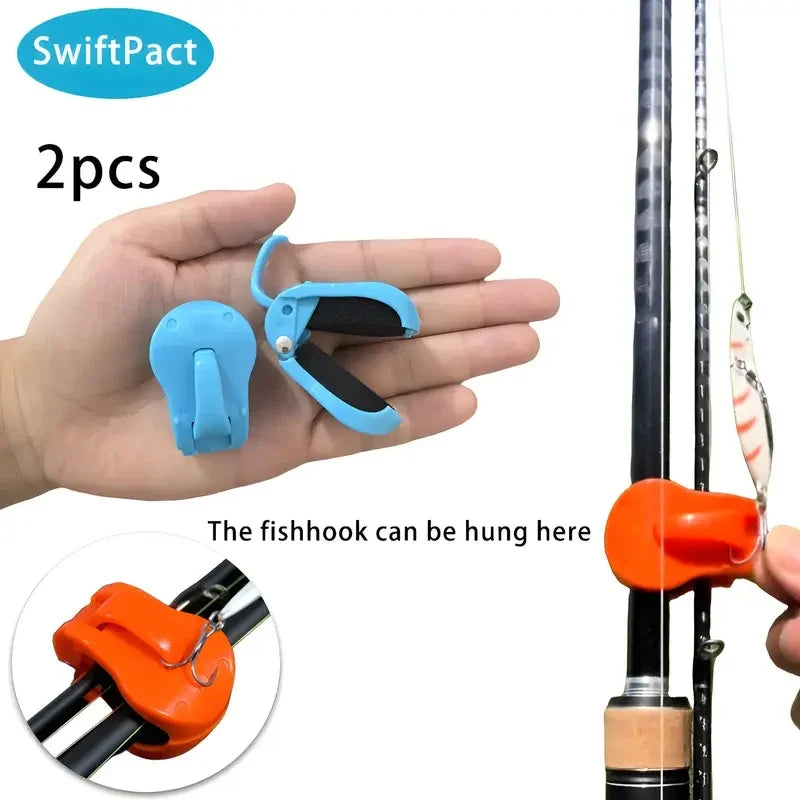2-Pack Quick-Attach Fishing Rod Clip Holder & Organizer
