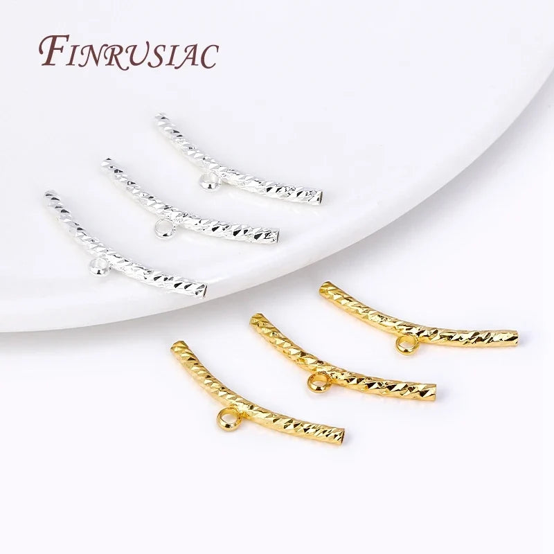 18K Gold Plated Corrugated Tube Bead Connectors | DIY Jewelry