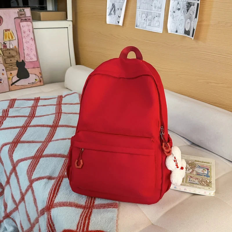 Letter-Embroidered Girls School Backpack – Large & Lightweight