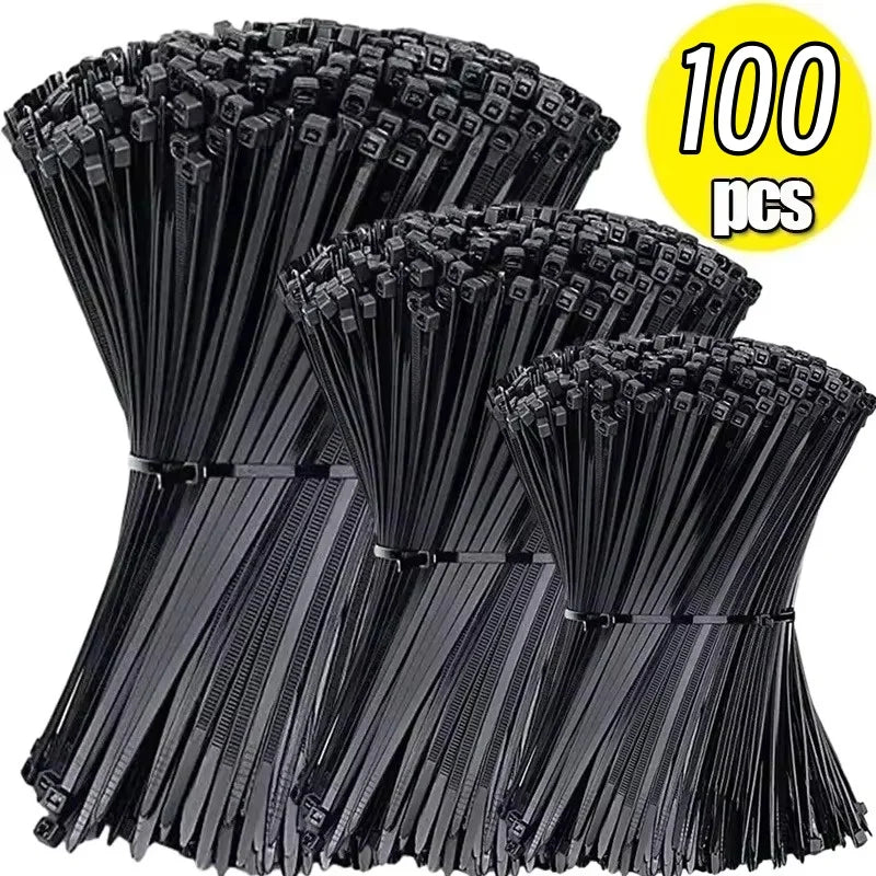 Black Self-Locking Nylon Cable Ties 5×200mm & 8×300mm Bulk