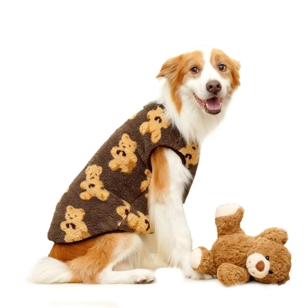 Winter Bear Pattern Dog Sweater Vest XS–9XL | Pet Clothes