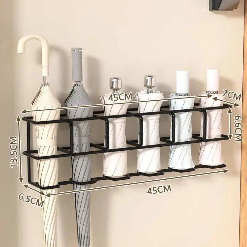 Wall-Mounted Umbrella Holder Rack – Indoor Storage Hooks