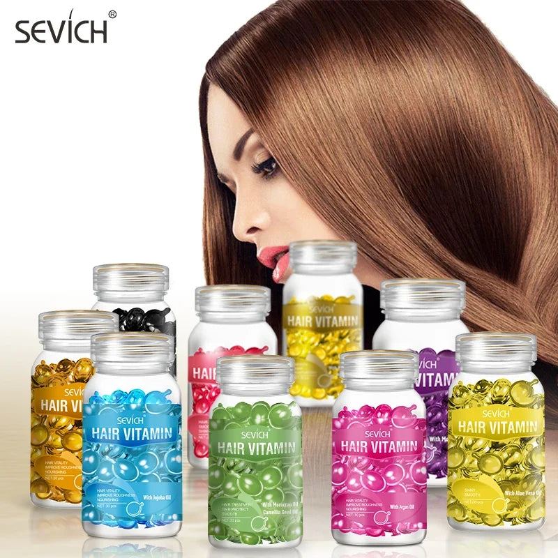 Sevich Hair Vitamin Capsules – Keratin & Moroccan Oil Serum