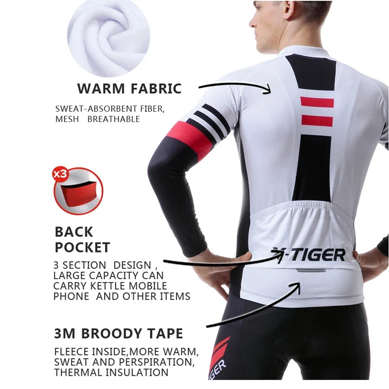 X-TIGER Winter Thermal Cycling Jersey | Long Sleeve Unisex