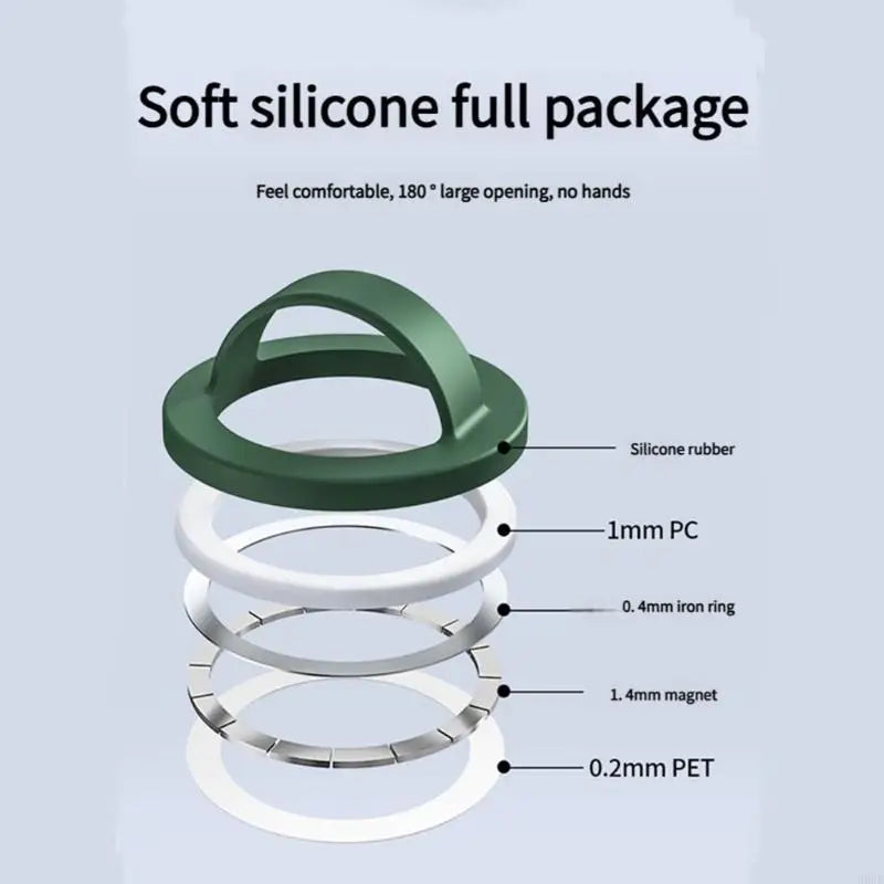 Silicone Phone Ring Holder – 360° Grip & Car Dashboard Mount
